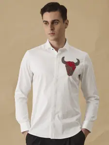 Snitch Men Classic Slim Fit Animal Opaque Printed Casual Shirt