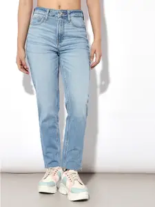 ONLY Women Straight Fit Mid-Rise Light Fade Jeans