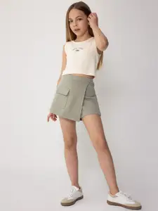 DeFacto Girls Printed Pure Cotton Top With Shorts