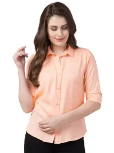 Funday Fashion Women Regular Fit Spread Collar Solid Casual Shirt