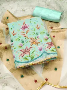 ASISA Floral Printed Organza Unstitched Dress Material