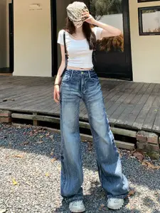 DressBerry Women Flared High-Rise Light Fade Jeans