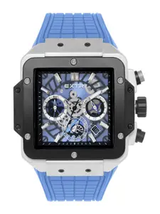 EXTRI Men Skeleton Dial & Textured Straps Analogue Watch X6097-B