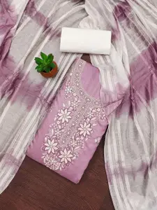 MANVAA Floral Sequinned Embroidered Unstitched Dress Material