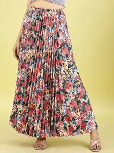 ZWERLON Printed A-Line Maxi Skirt
