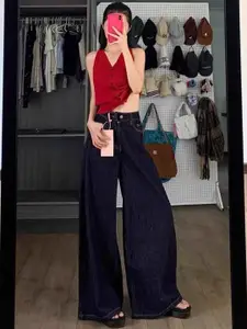 StyleCast Women Wide Leg High-Rise Cotton Jeans