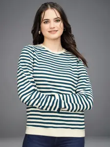 MACK JONNEY Women Striped Pockets T-shirt