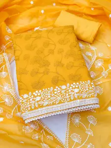 MANVAA Floral Embroidered Unstitched Dress Material