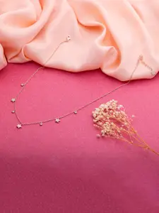 LIORA 925 Silver Jewellery Sterling Silver Rose Gold Plated All Around Stars Necklace
