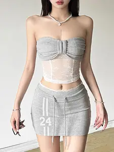 StyleCast Self Design Top With Shorts Co-Ords