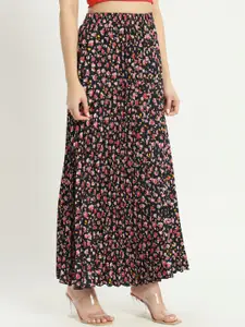 ZWERLON Women Floral Printed Flared Maxi Skirt