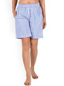 ATARAH Women Cotton Striped Regular Fit Lounge Shorts