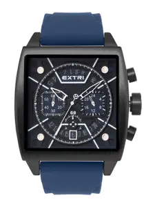 EXTRI Men Textured Dial & Silicon Straps Chronograph Analogue Hybrid Watch X6076-D