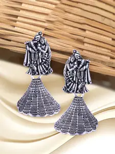 Anouk Rhodium-Plated Radha Krishan Dome Shaped Jhumkas