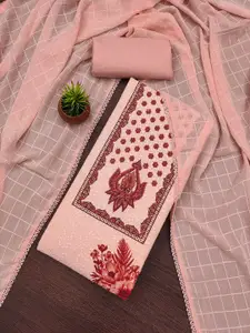 MANVAA Ethnic Motifs Embroidered Unstitched Dress Material