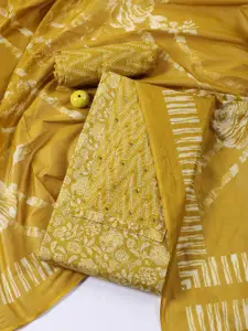 Meena Bazaar Floral Printed Sequinned Unstitched Dress Material