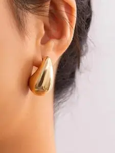 Celestique Silver-Plated Teardrop Shaped Korean Studs