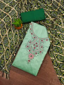 MANVAA Floral Embroidered Sequinned Unstitched Dress Material