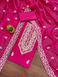 MANVAA Floral Embroidered Modal Cotton Unstitched Dress Material