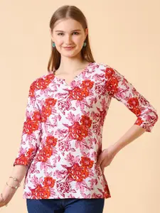 SANGOURI Floral Printed Kurti