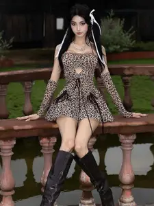 StyleCast Brown Animal Printed Top & Mini Skirt