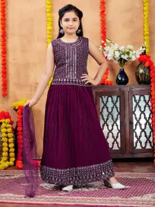 Aarika Girls Embroidered Sequinned Ready to Wear Lehenga & Blouse With Dupatta