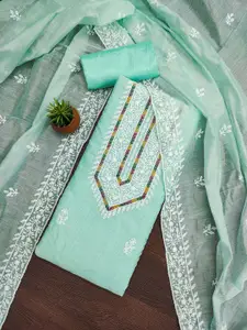 MANVAA Floral Embroidered Modal Cotton Unstitched Dress Material