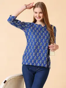 SANGOURI Floral Printed Kurti