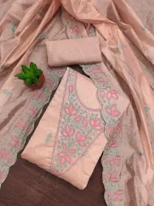 MANVAA Floral Embroidered Unstitched Dress Material