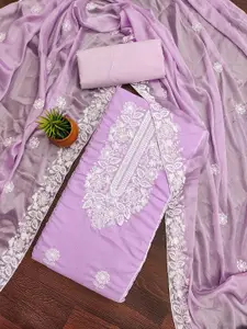 MANVAA Floral Embroidered Unstitched Dress Material