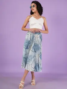 ZWERLON Women Printed A-Line Midi Skirt