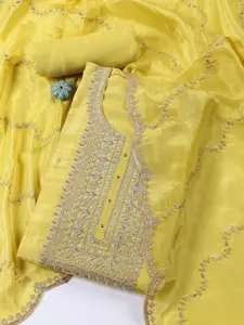 Meena Bazaar Ethnic Motifs Embroidered Unstitched Dress Material