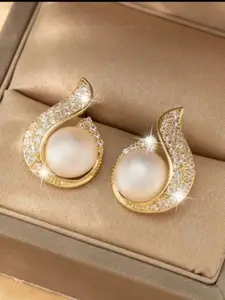 Celestique Korean Pearls Studded Contemporary Studs