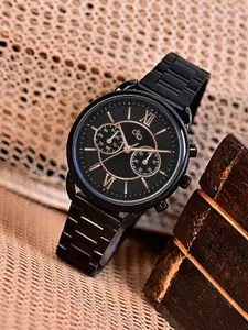 DressBerry Women Dial & Stainless Steel Bracelet Style Straps Analogue Watch HOBDB-267-BK