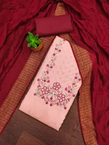 MANVAA Floral Sequinned Embroidered Unstitched Dress Material