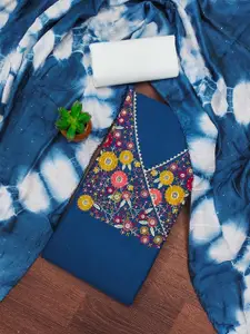 MANVAA Floral Embroidered Unstitched Dress Material