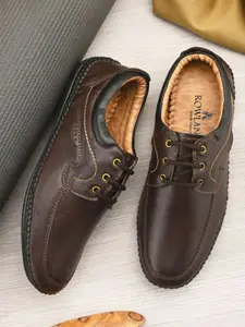 Rowlans Men Round Toe Lace-Ups Derbys