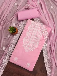 MANVAA Floral Embroidered Unstitched Dress Material