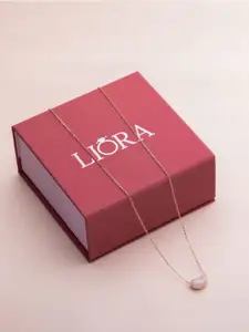 LIORA 925 Silver Jewellery Sterling Silver Rose Gold Plated CZ Heart Shape Pendant & Chain