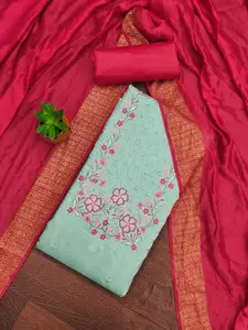 MANVAA Floral Sequinned Embroidered Unstitched Dress Material