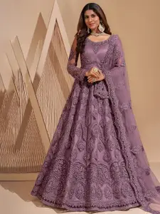 APNISHA Embroidered Net Maxi Ethnic Gown Dress