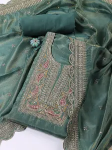 Meena Bazaar Paisley Embroidered Sequinned Unstitched Dress Material