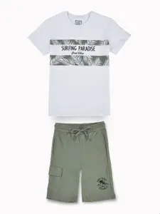 Gini and Jony Boys Printed Pure Cotton T-shirt With Shorts