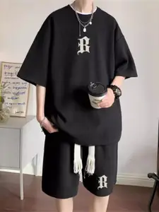 StyleCast Printed Round Neck T-Shirt With Shorts