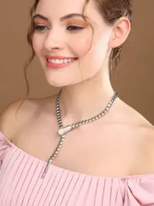 Priyaasi Silver-Plated Stunning Snake Open Necklace