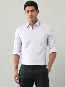 Arrow Men Slim Fit Spread Collar Textured Cotton Casual Shirt