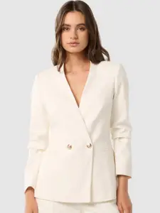 Forever New Cotton Double Breasted Tailored Fit Blazer