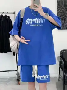 StyleCast Blue Printed T-Shirt With Shorts