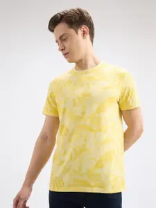 Pepe Jeans Men Floral Printed Round Neck Cotton Slim Fit T-shirt