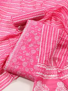 Meena Bazaar Floral Printed Unstitched Dress Material